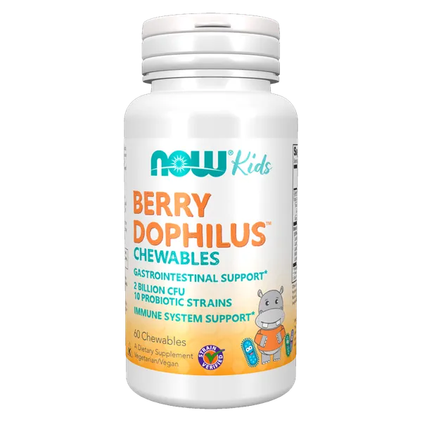Probiótico para Niños BerryDophilus Now Foods 60 Tabletas Masticables